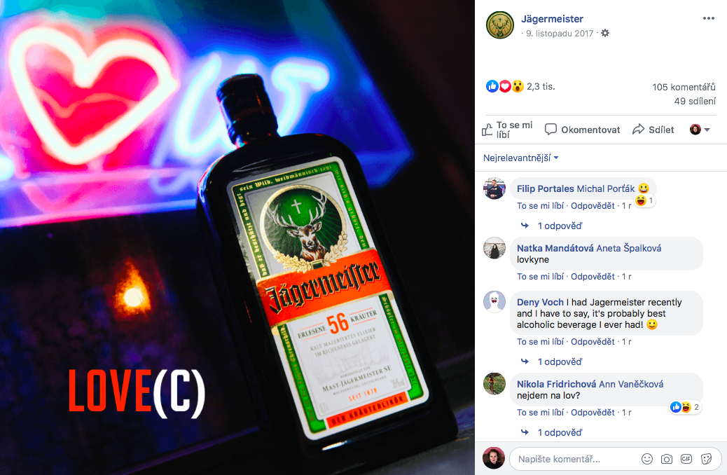 Facebook post Jägermeister